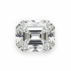 Lab Grown Diamond 1PC Large 10x14 MM Emerald Faceted White Fiery Man Made Gems