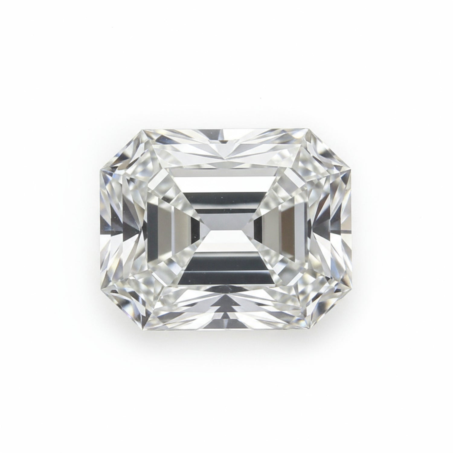 Lab Grown Diamond 1PC Large 10x14 MM Emerald Faceted White Fiery Man Made Gems