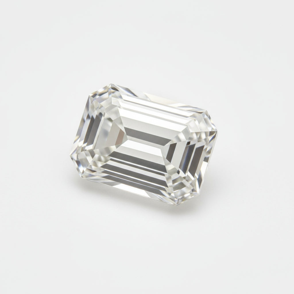 Lab Grown Diamond 1PC Chunky 15x20 MM Emerald Faceted White Polished Man Made Loose Gemstones