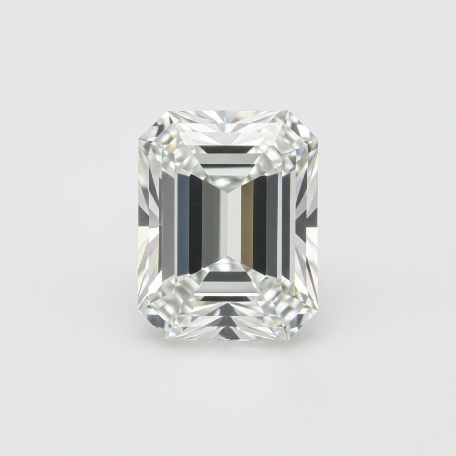 Lab Grown Diamond 1PC Small 6x8 MM Emerald Faceted White Lustrous Man Made Gems