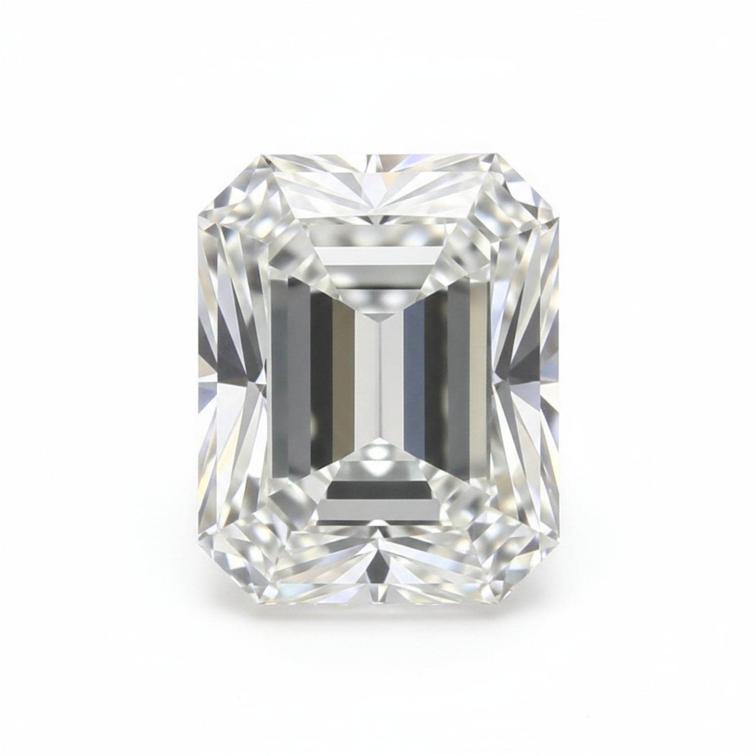 Lab Grown Diamond 1PC Medium 7x10 MM Emerald Faceted White High-Quality Man Made Loose Gemstones