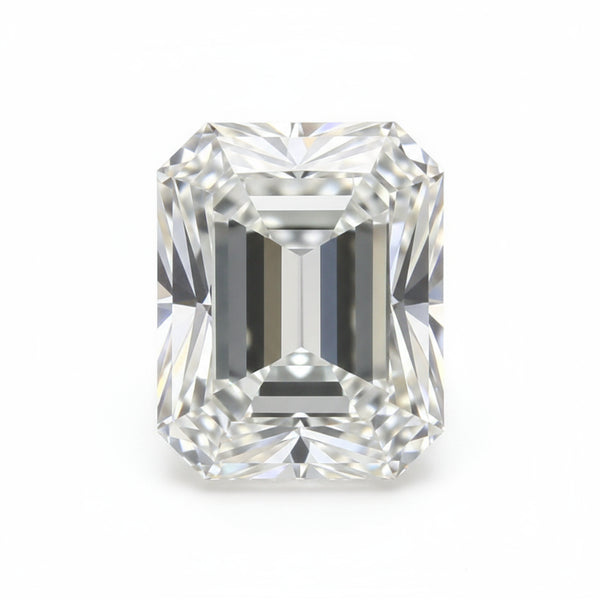 Lab Grown Diamond 1PC Medium 7x10 MM Emerald Faceted White High-Quality Man Made Loose Gemstones