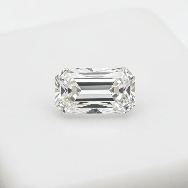 Lab Grown Diamond 1PC Small 7x9 MM Emerald Faceted White Fine Man Made Loose Gemstone
