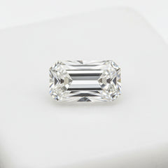 Lab Grown Diamond 1PC Small 7x9 MM Emerald Faceted White Fine Man Made Loose Gemstone