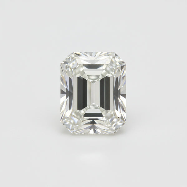 Lab Grown Diamond 1PC Medium 8x10 MM Emerald Faceted White Natural Man Made Gems