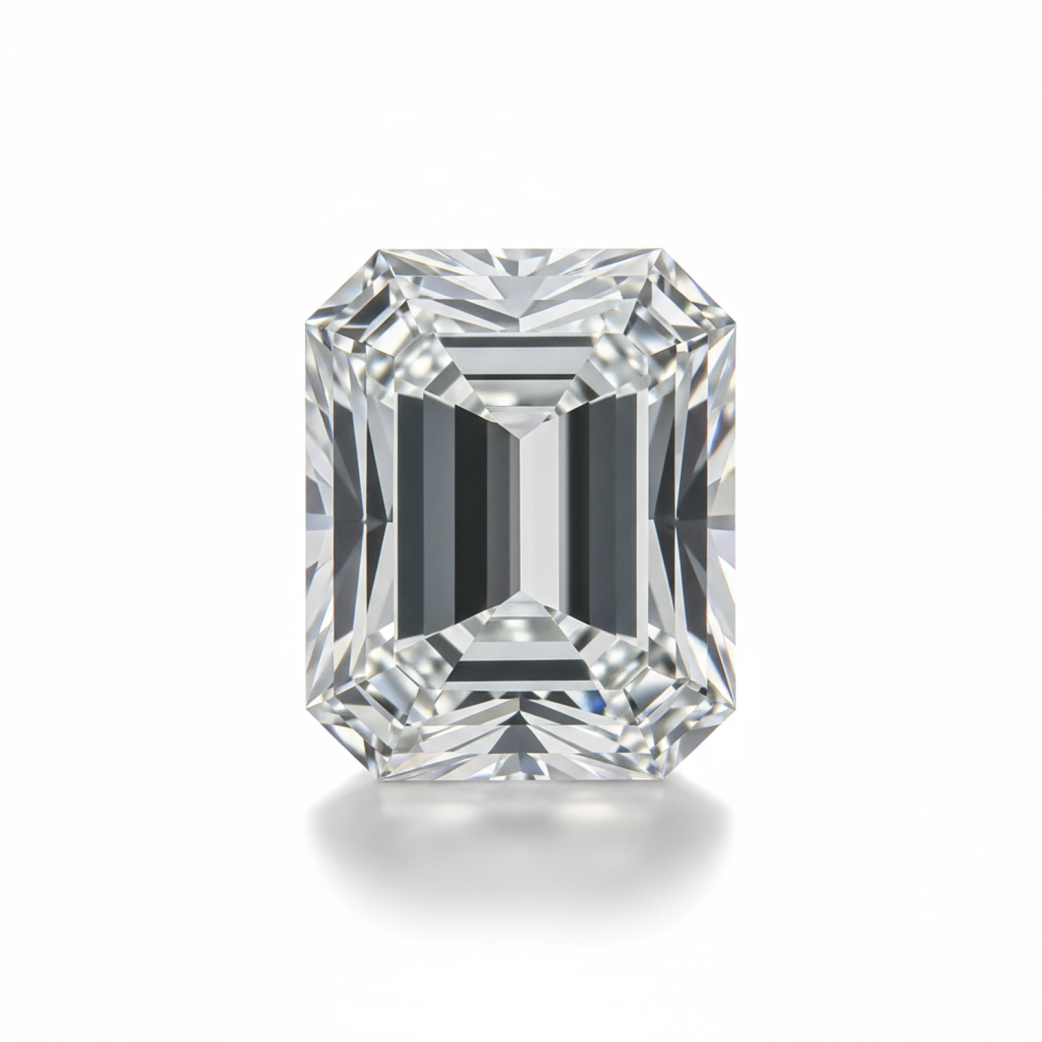 Lab Grown Diamond 1PC Large 8x12 MM Emerald Faceted White Superior Man Made Loose Gemstone Huvudsaklig produktbild