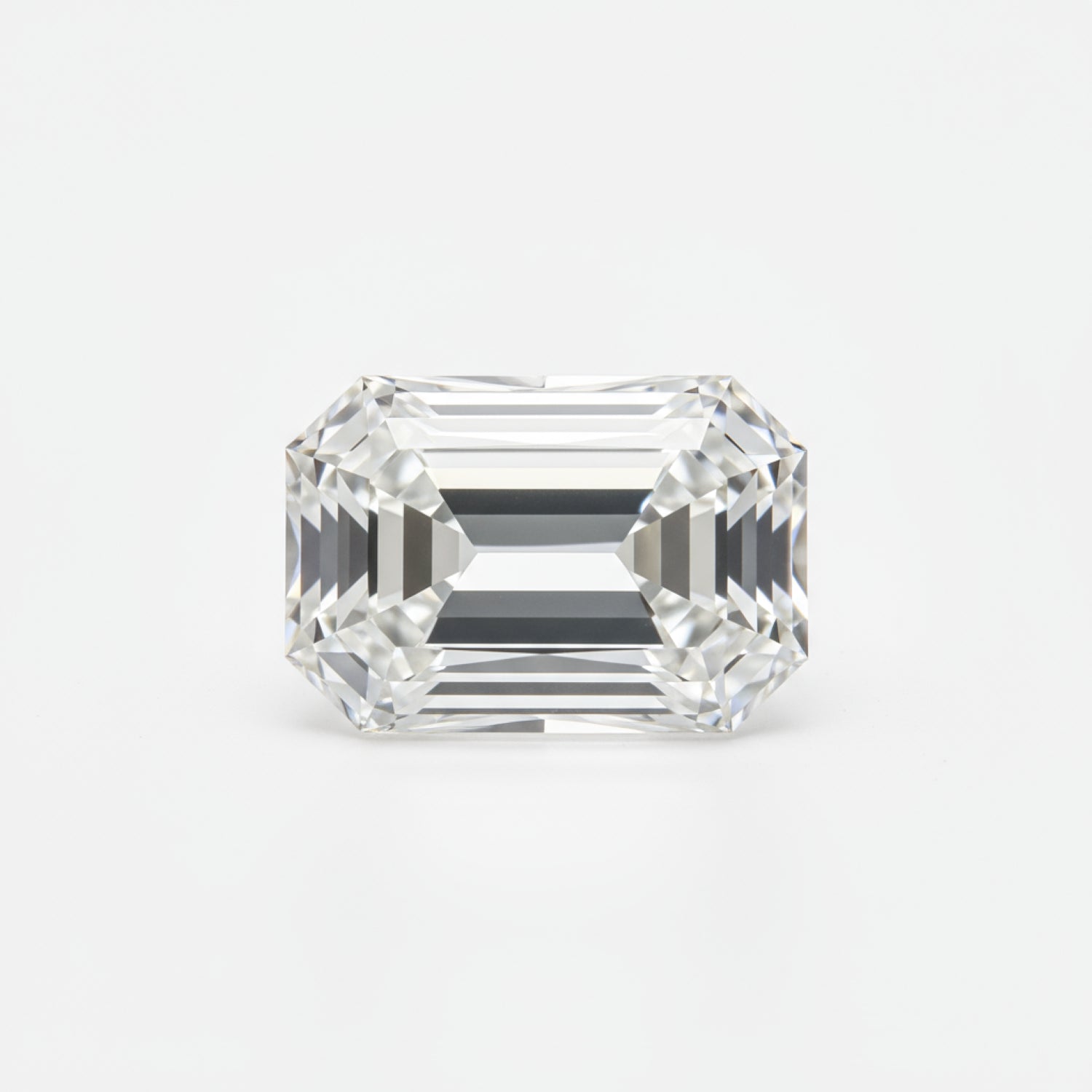 Lab Grown Diamond 1PC Large 8x12 MM Emerald Faceted White Superior Man Made Loose Gemstone