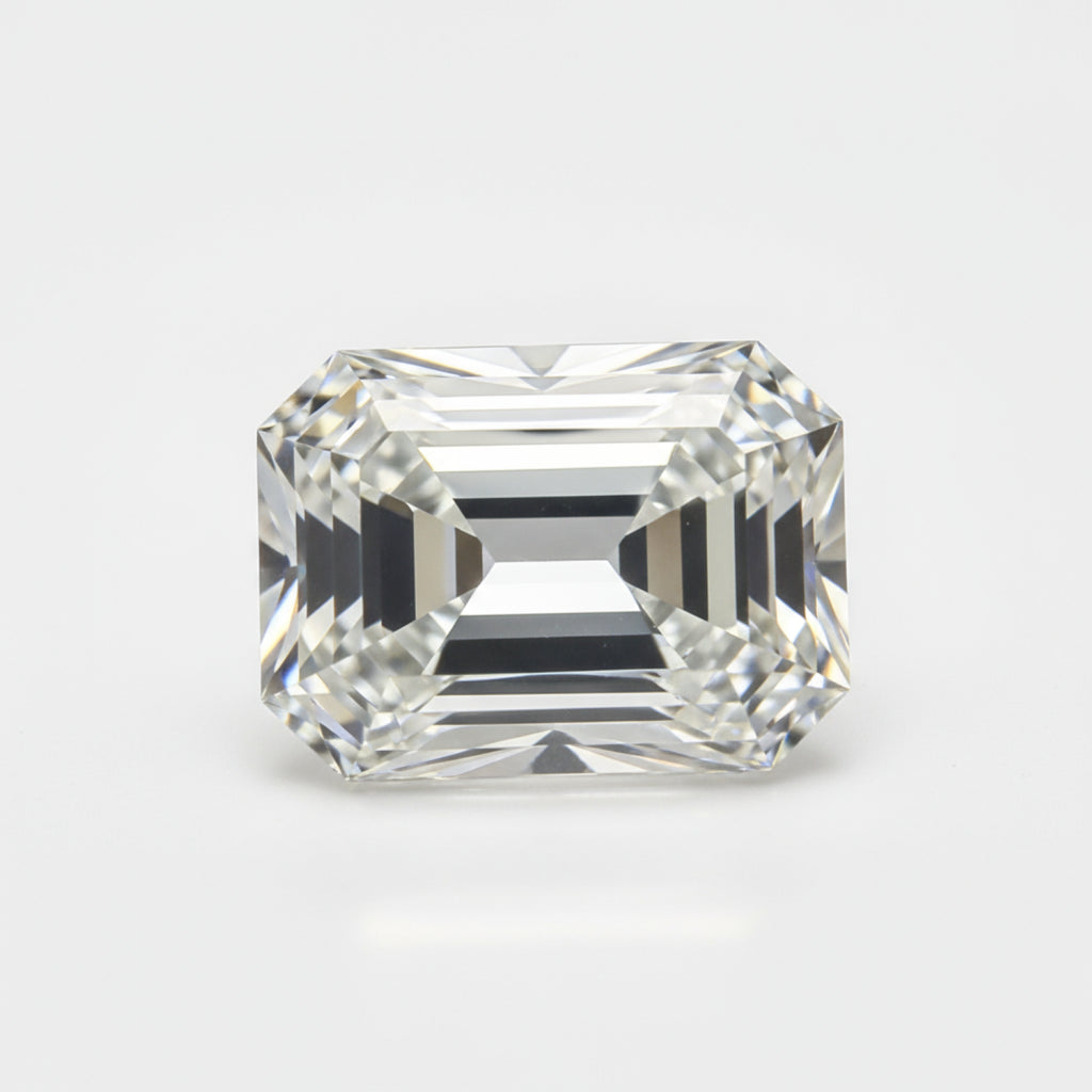 Lab Grown Diamond 1PC Large 9x11 MM Emerald Faceted White Genuine Man Made Loose Gems