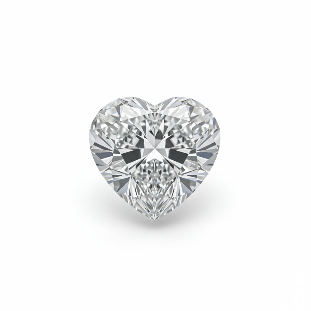 Lab Grown Diamond 1PC Chunky 14x14 MM Heart Faceted White Genuine Man Made Loose Gems