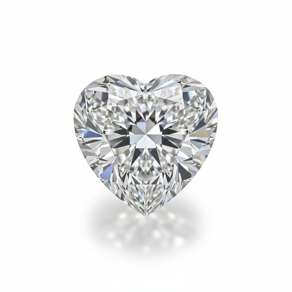 Lab Grown Diamond 1PC Chunky 15x15 MM Heart Faceted White Superior Man Made Loose Gemstone