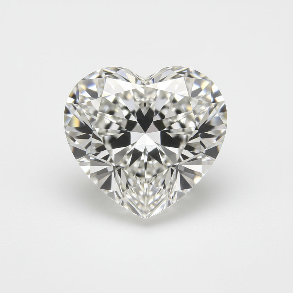 Lab Grown Diamond 1PC Chunky 15x15 MM Heart Faceted White Superior Man Made Loose Gemstone