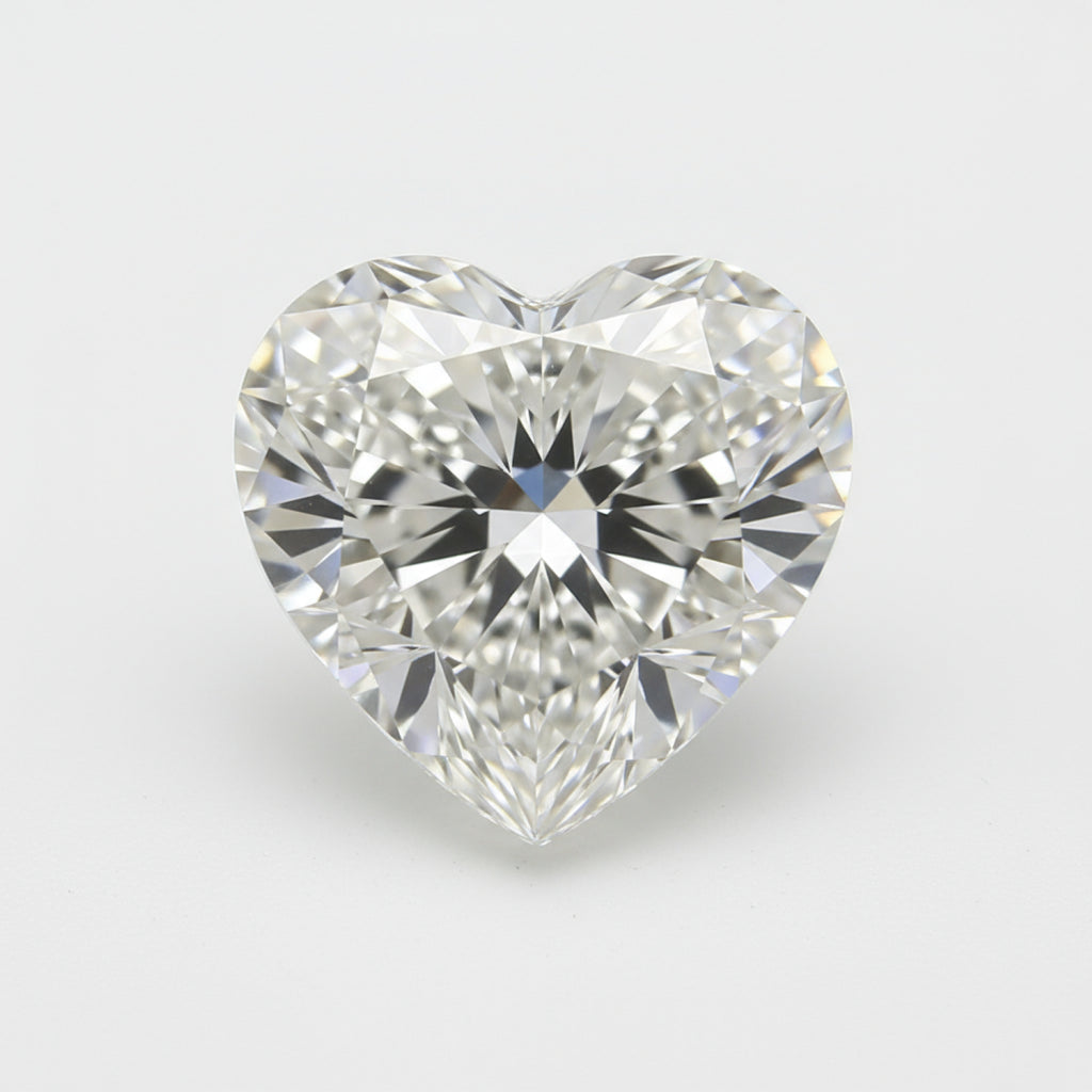 Lab Grown Diamond 1PC Medium 9x9 MM Heart Faceted White Lustrous Man Made Gems