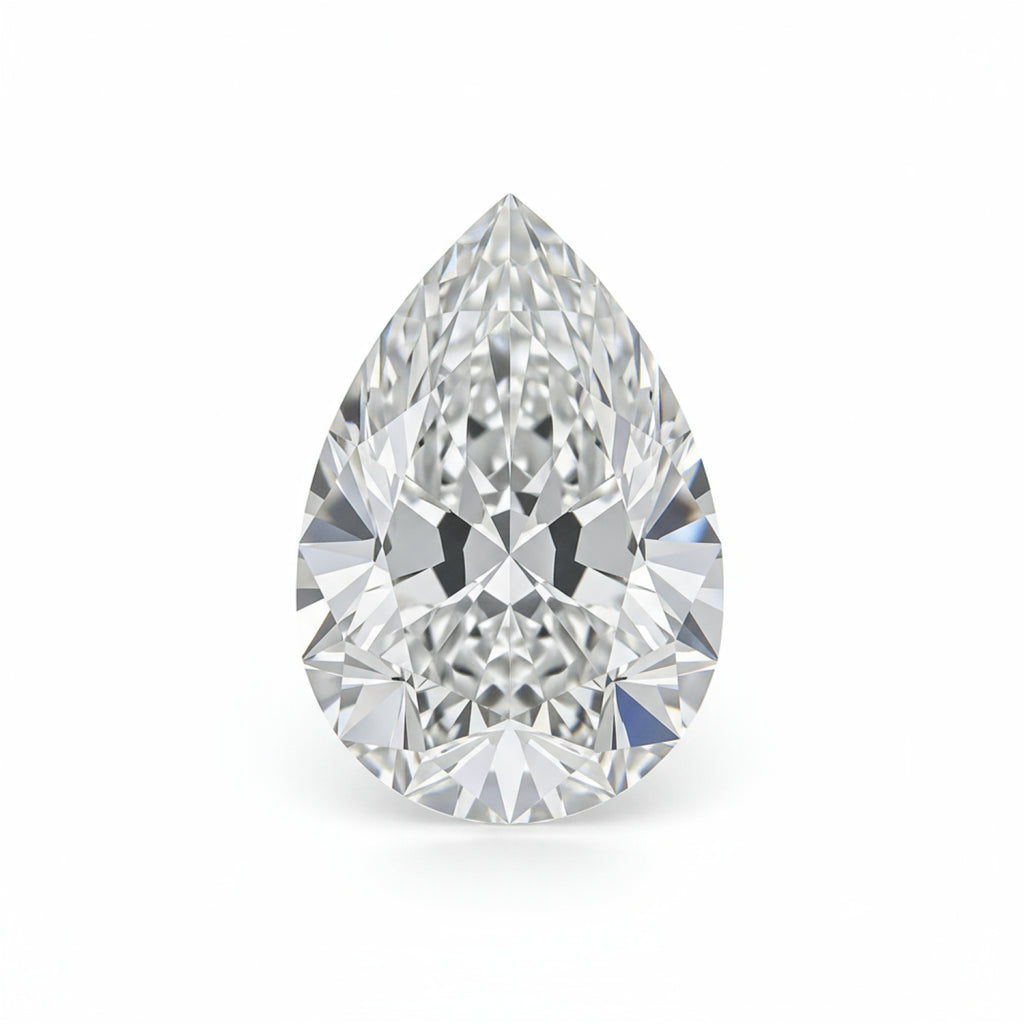 Lab Grown Diamond 1PC Large 10x12 MM Pear Faceted White Polished Man Made Loose Gems