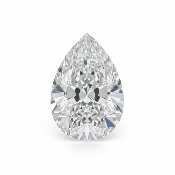 Lab Grown Diamond 1PC Large 10x12 MM Pear Faceted White Polished Man Made Loose Gems