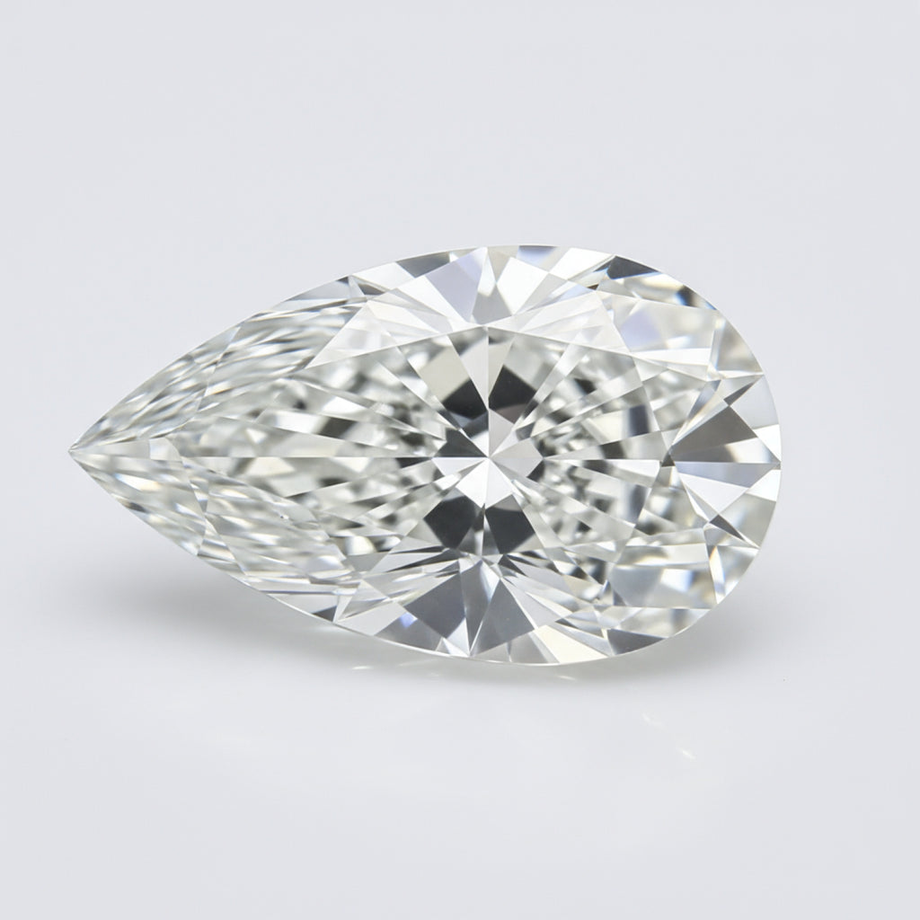 Lab Grown Diamond 1PC Large 10x12 MM Pear Faceted White Polished Man Made Loose Gems