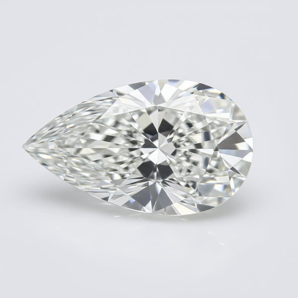 Lab Grown Diamond 1PC Large 10x12 MM Pear Faceted White Polished Man Made Loose Gems