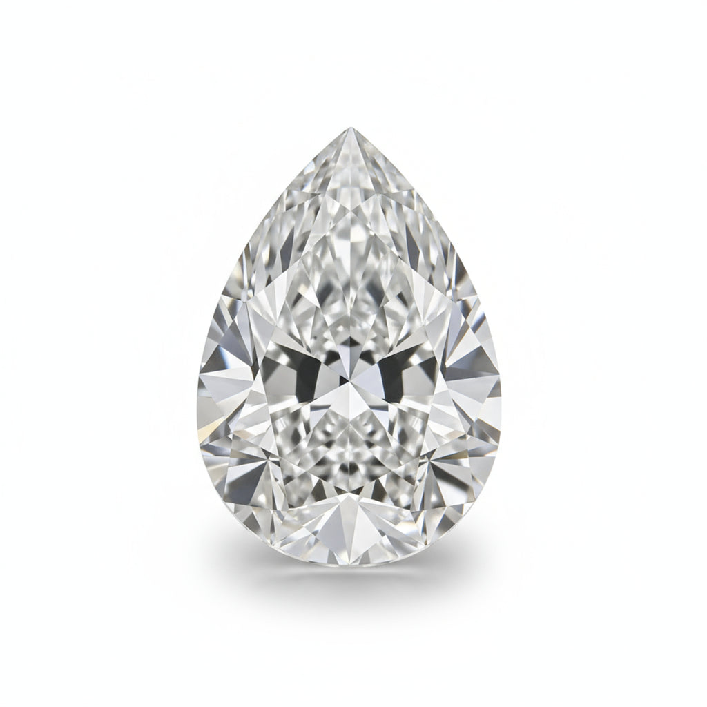 Lab Grown Diamond 1PC Large 10x14 MM Pear Faceted White Splendid Man Made Loose Gemstone