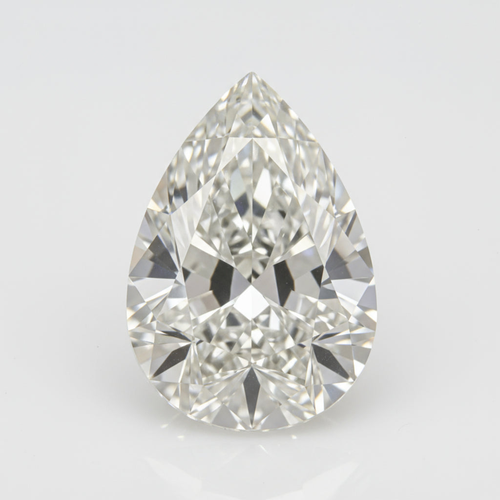 Lab Grown Diamond 1PC Chunky 12x16 MM Pear Faceted White Luster Man Made Loose Gemstones