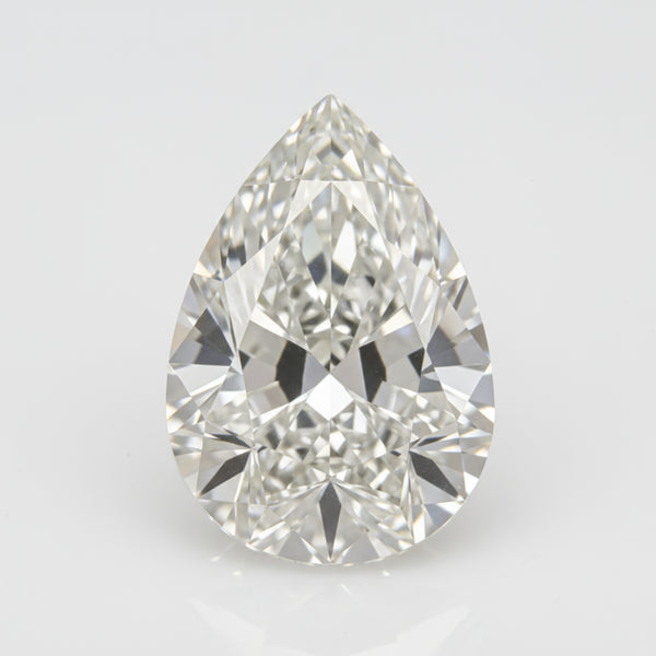 Lab Grown Diamond 1PC Chunky 12x16 MM Pear Faceted White Luster Man Made Loose Gemstones
