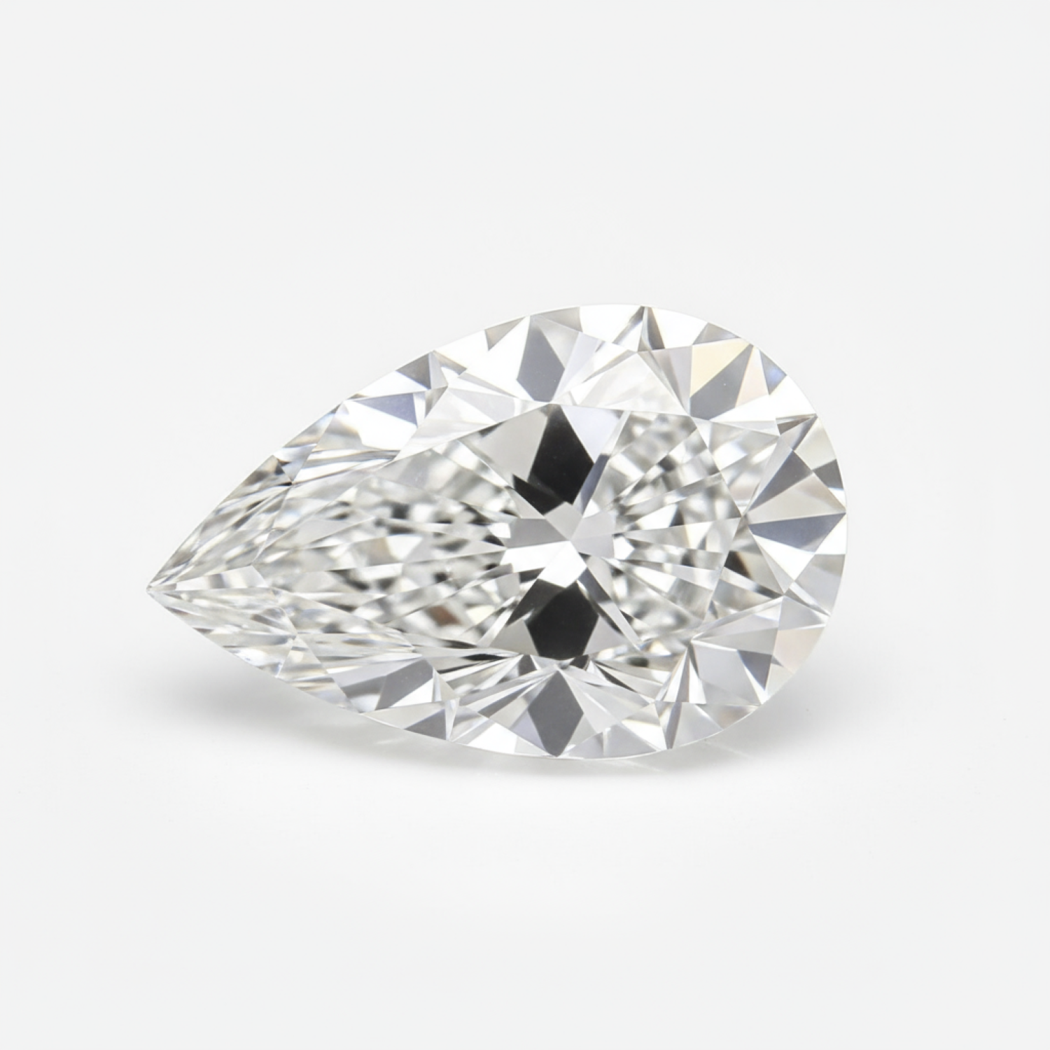 Lab Grown Diamond 1PC Chunky 13x18 MM Pear Faceted White Lustrous Man Made Gems Hoofdafbeelding