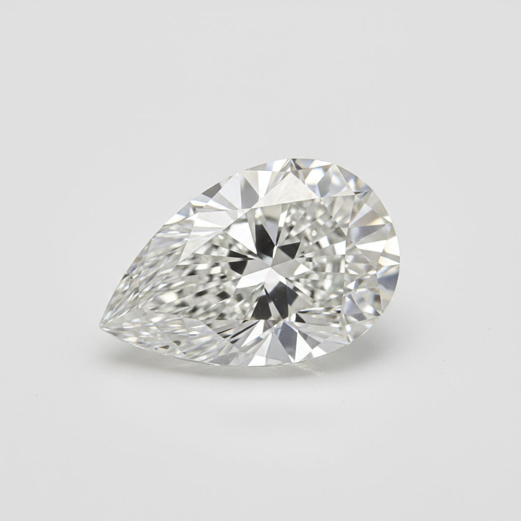 Lab Grown Diamond 1PC Chunky 13x18 MM Pear Faceted White Lustrous Man Made Gems