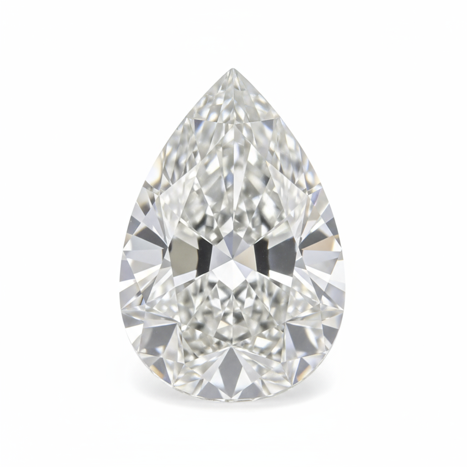 Im Labor gezüchteter Diamant, 1 Stück, grob, 15 x 20 mm, birnenförmig, facettiert, weiß glänzend, künstliche lose Edelsteine Hauptbild