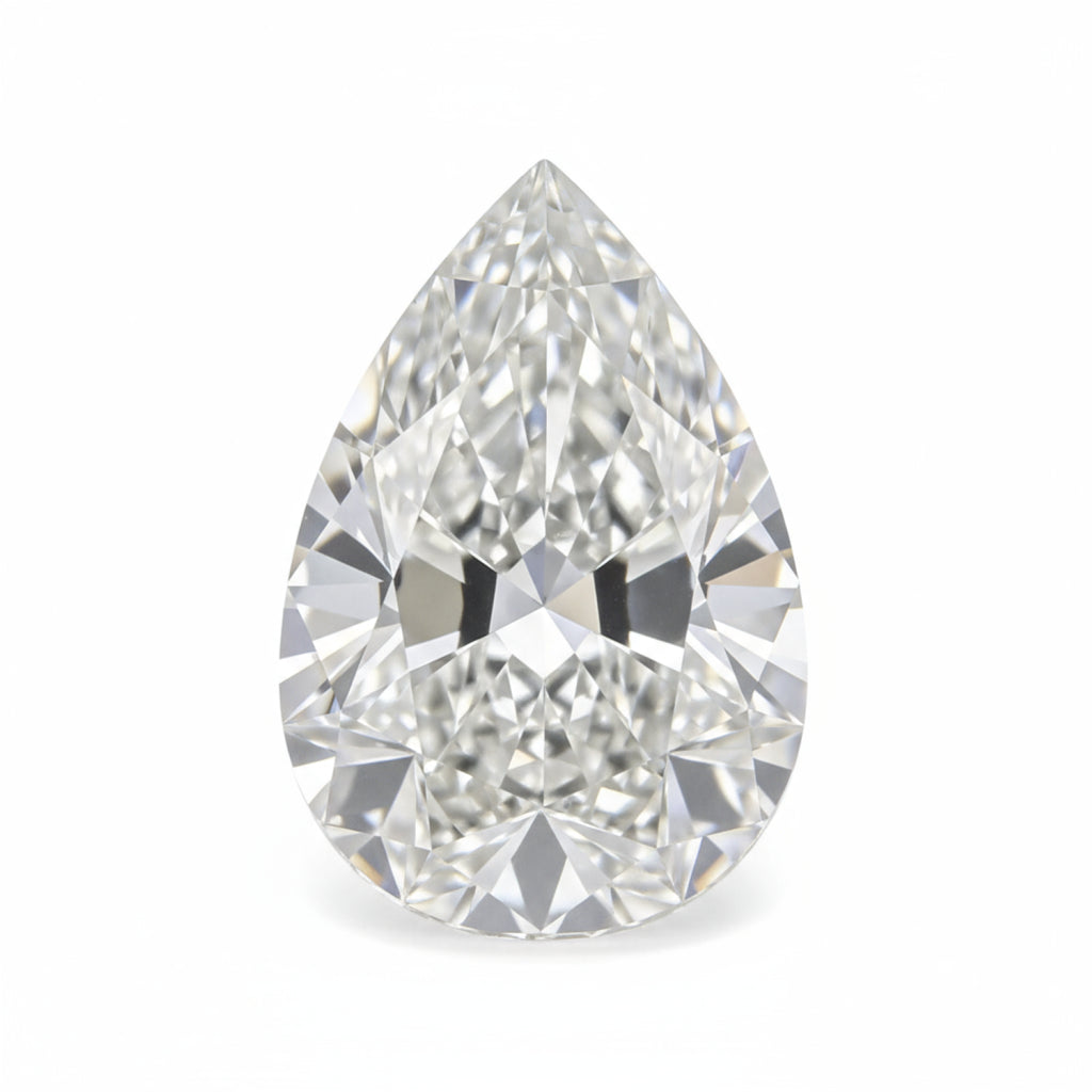 Lab Grown Diamond 1PC Chunky 15x20 MM Pear Faceted White Shine Man Made Loose Gems