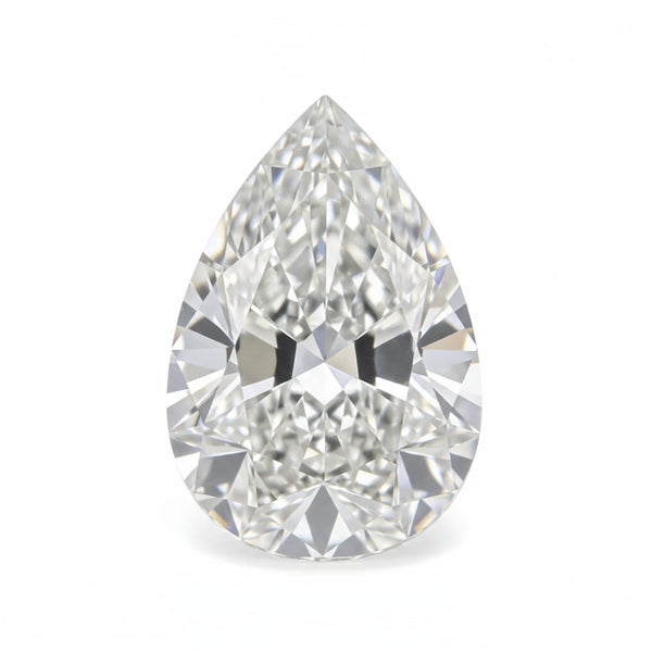 Lab Grown Diamond 1PC Chunky 15x20 MM Pear Faceted White Shine Man Made Loose Gems