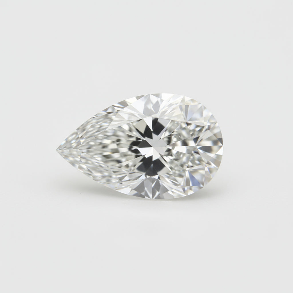 Im Labor gezüchteter Diamant, 1 Stück, winzig, 4 x 6 mm, birnenförmig, facettiert, weiß, feine künstliche Edelsteine