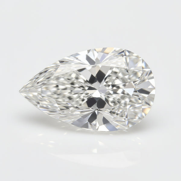 Im Labor gezüchteter Diamant, 1 Stück, winzig, 4 x 6 mm, birnenförmig, facettiert, weiß, feine künstliche Edelsteine