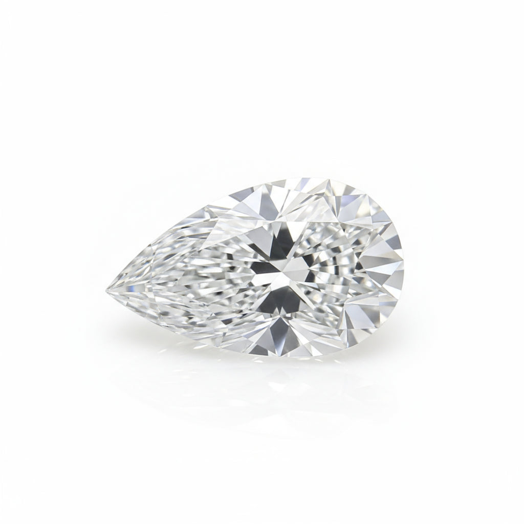 Lab Grown Diamond 1PC Small 6x8 MM Pear Faceted White Natural Man Made Loose Gemstone