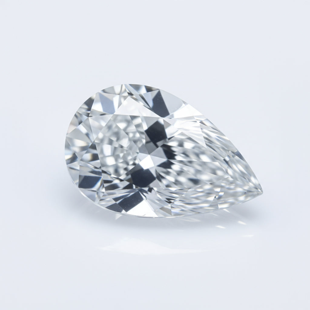 Lab Grown Diamond 1PC Small 6x8 MM Pear Faceted White Natural Man Made Loose Gemstone
