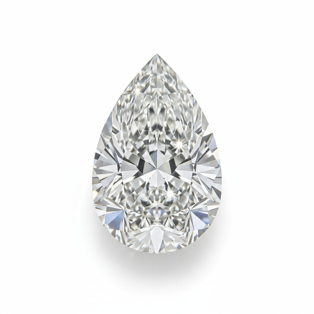 Lab Grown Diamond 1PC Small 6x9 MM Pear Faceted White Genuine Man Made Loose Gemstones