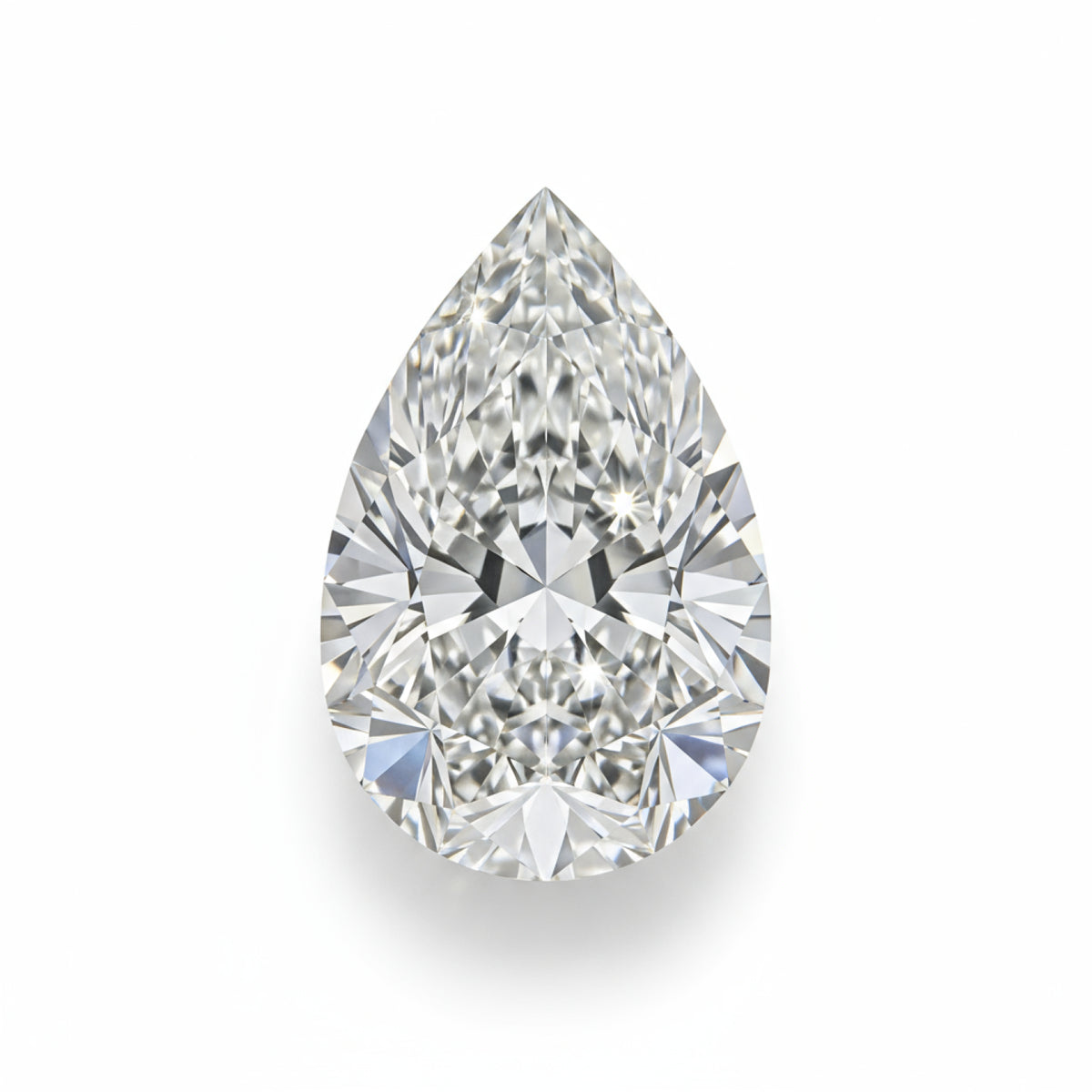 Lab Grown Diamond 1PC Small 6x9 MM Pear Faceted White Genuine Man Made Loose Gemstones