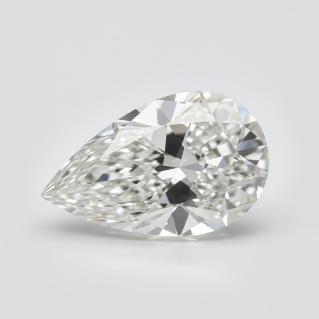 Lab Grown Diamond 1PC Small 7x9 MM Pear Faceted White Superior Man Made Gems