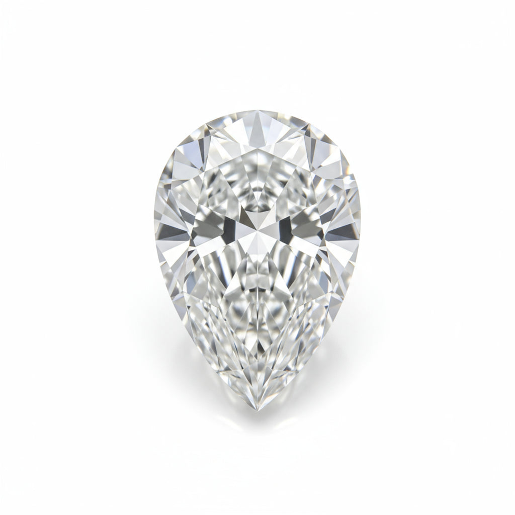 Lab Grown Diamond 1PC Medium 8x10 MM Pear Faceted White Fiery Man Made Loose Gemstone