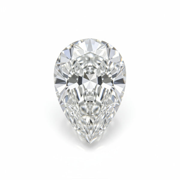 Lab Grown Diamond 1PC Medium 8x10 MM Pear Faceted White Fiery Man Made Loose Gemstone