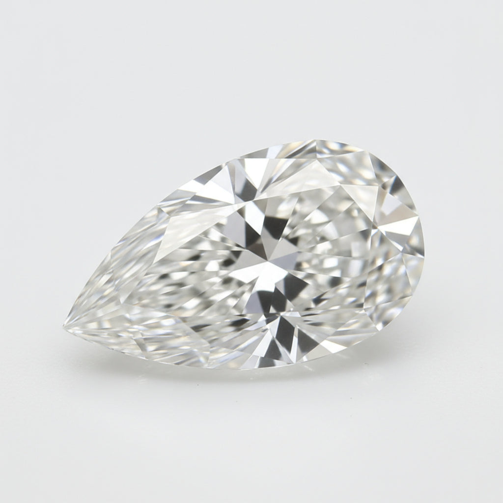 Lab Grown Diamond 1PC Medium 8x10 MM Pear Faceted White Fiery Man Made Loose Gemstone