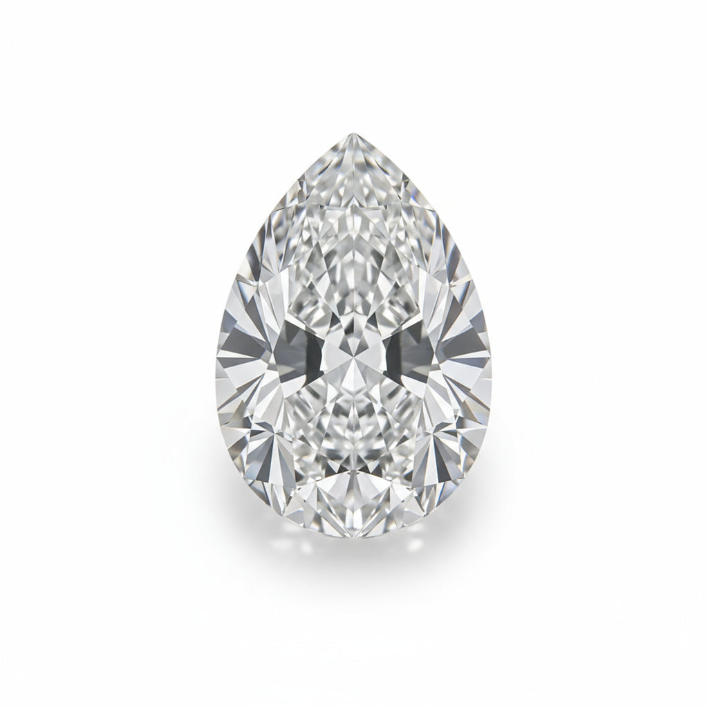Lab Grown Diamond 1PC Large 8x12 MM Pear Faceted White Sparkling Man Made Gems