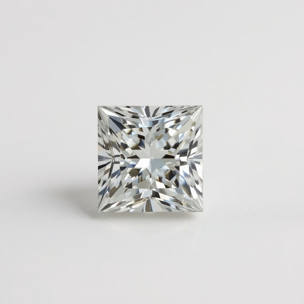 Lab Grown Diamond 1PC Small 7x7 MM Square Faceted White Splendid Man Made Loose Gemstone