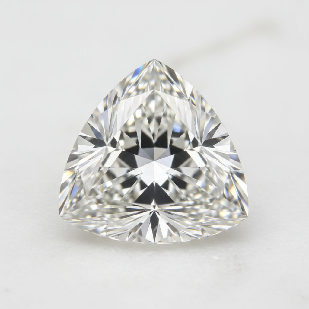 Lab Grown Diamond 1PC Chunky 14x14 MM Triangle Faceted White Genuine Man Made Loose Gems