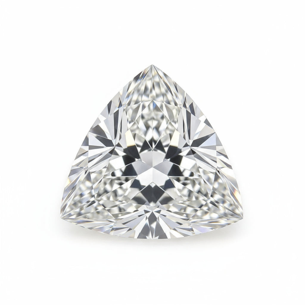 Lab Grown Diamond 1PC Medium 9x9 MM Triangle Faceted White Lustrous Man Made Gems