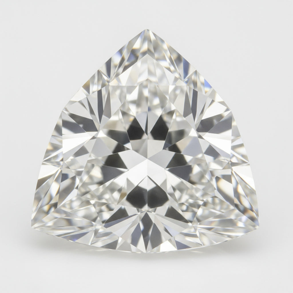 Lab Grown Diamond 1PC Medium 9x9 MM Triangle Faceted White Lustrous Man Made Gems