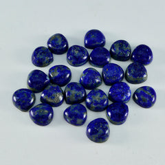 Lapislazuli, 1 Stück, klein, 7 x 7 mm, Herz-Cabochon, blau, natürlicher Halbedelstein