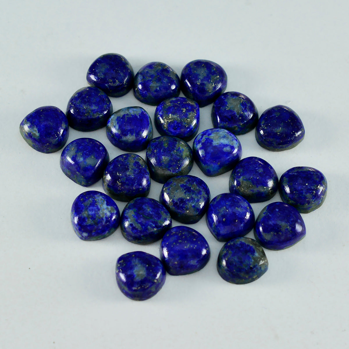 Lapis Lazuli 10PC Tiny 5x5 MM Heart Cabochon Blue Fine semi Precious Loose Gemstone Huvudsaklig produktbild