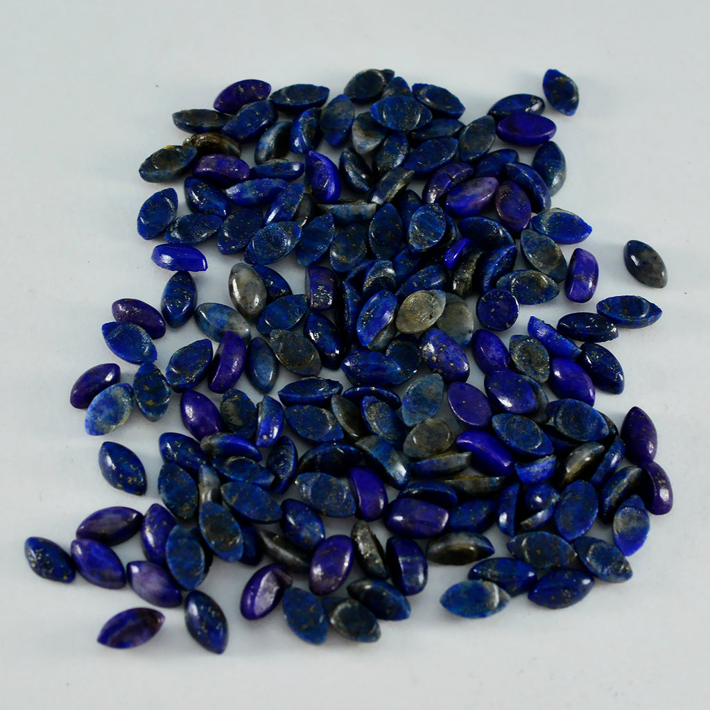 Lapis Lazuli 10PC Tiny 4x8 MM Marquise  Cabochon Blue Fiery semi Precious Loose Gemstone