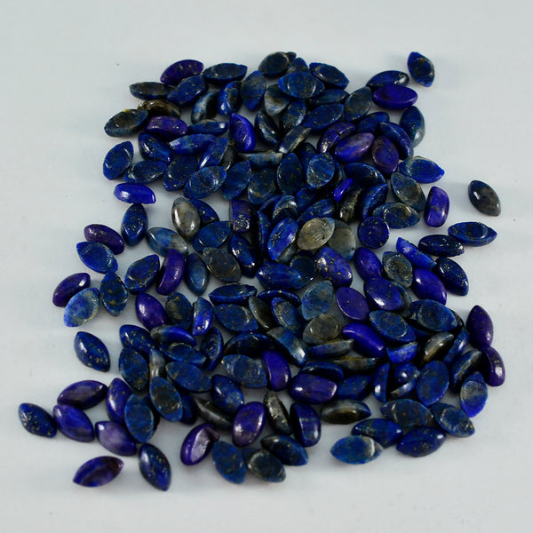 Lapis Lazuli 10PC Tiny 4x8 MM Marquise  Cabochon Blue Fiery semi Precious Loose Gemstone