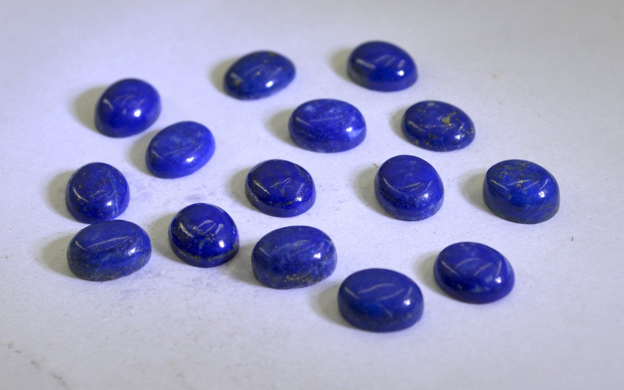 Lapis Lazuli 1PC Large 8x12 MM Oval Cabochon Blue Splendid semi Precious Gems メイン画像