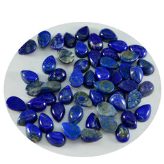 Lapis Lazuli 10PC Tiny 4x6 MM Pear Cabochon Blue Brilliant semi Precious Loose Gemstones