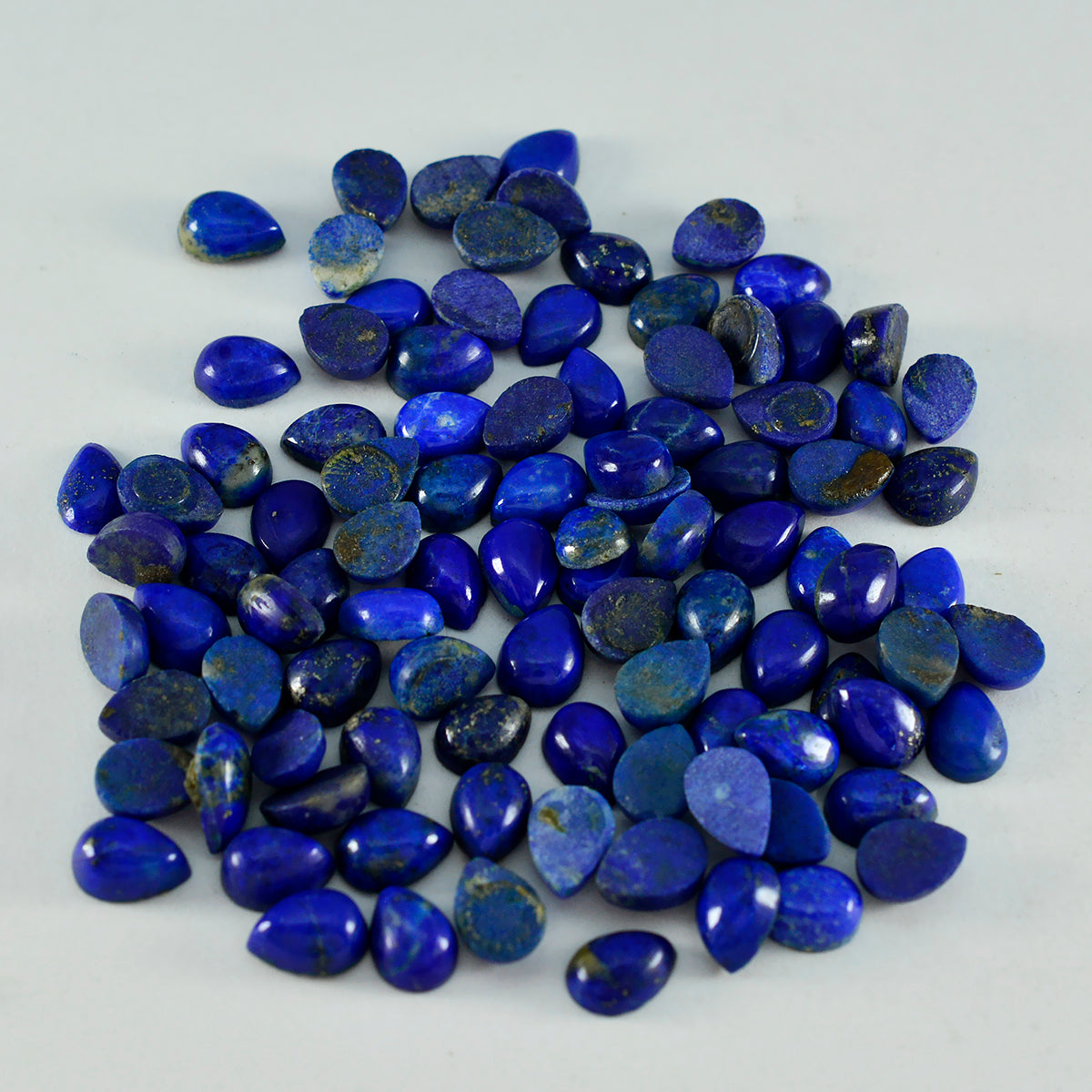 Lapis Lazuli 10PC Tiny 3x5 MM Pear Cabochon Blue Fiery semi Precious Loose Gemstone